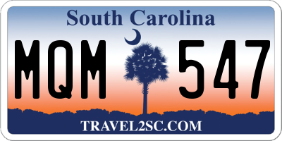 SC license plate MQM547