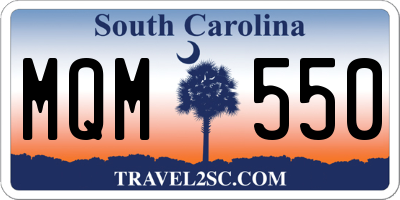 SC license plate MQM550