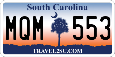 SC license plate MQM553
