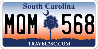SC license plate MQM568