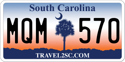 SC license plate MQM570