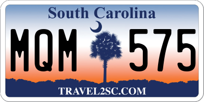 SC license plate MQM575
