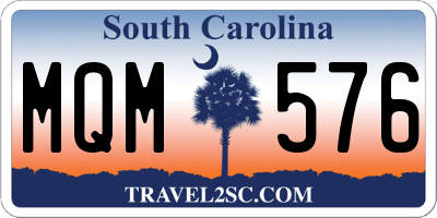 SC license plate MQM576