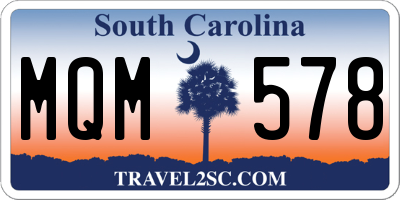 SC license plate MQM578
