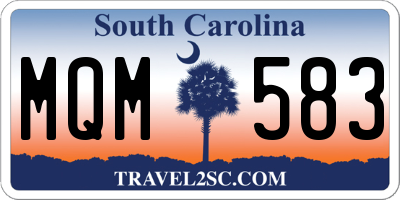 SC license plate MQM583