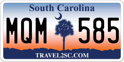 SC license plate MQM585