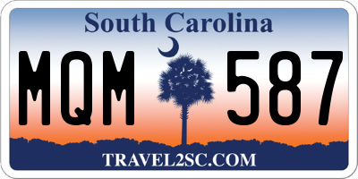 SC license plate MQM587