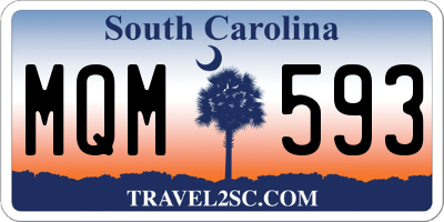 SC license plate MQM593