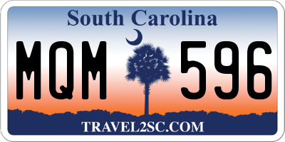 SC license plate MQM596