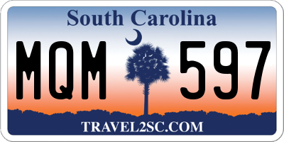 SC license plate MQM597