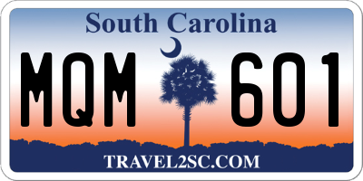 SC license plate MQM601