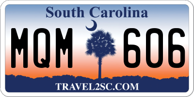 SC license plate MQM606