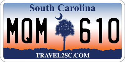 SC license plate MQM610