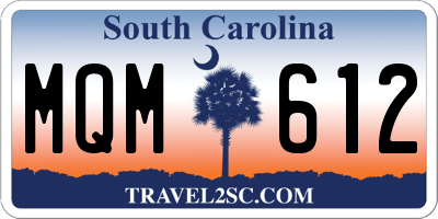 SC license plate MQM612