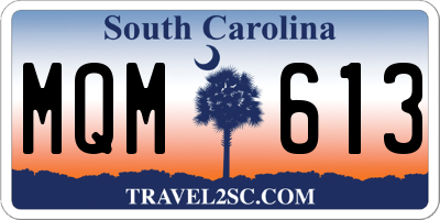 SC license plate MQM613