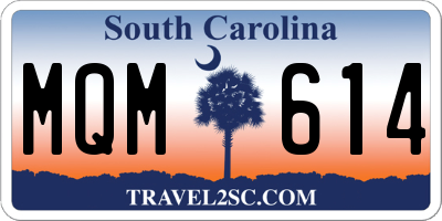SC license plate MQM614