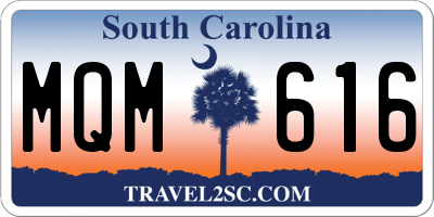 SC license plate MQM616
