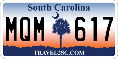 SC license plate MQM617