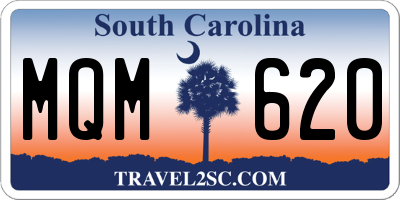 SC license plate MQM620