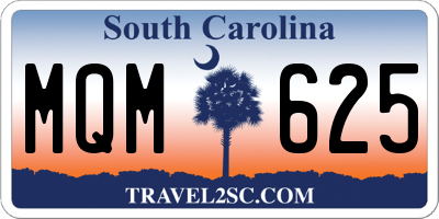SC license plate MQM625