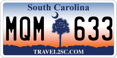 SC license plate MQM633