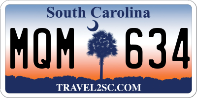 SC license plate MQM634