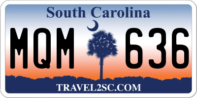 SC license plate MQM636