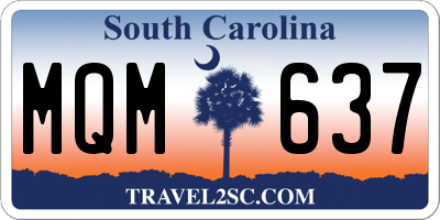 SC license plate MQM637