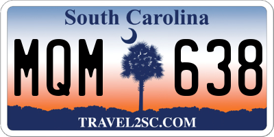 SC license plate MQM638