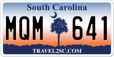 SC license plate MQM641