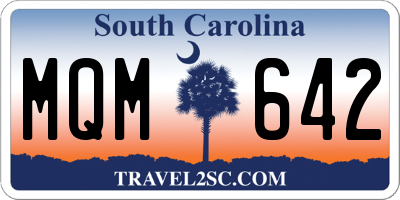 SC license plate MQM642