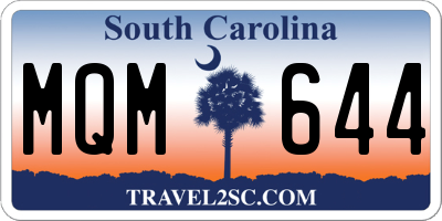 SC license plate MQM644
