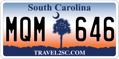 SC license plate MQM646