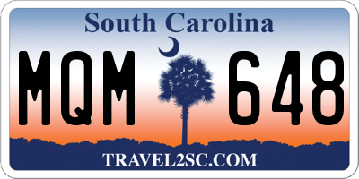 SC license plate MQM648