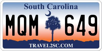 SC license plate MQM649