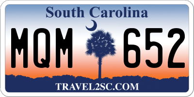 SC license plate MQM652