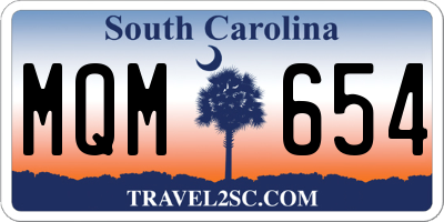 SC license plate MQM654