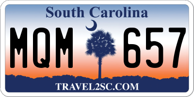 SC license plate MQM657