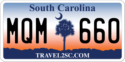 SC license plate MQM660