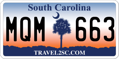 SC license plate MQM663