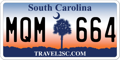 SC license plate MQM664