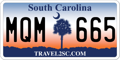SC license plate MQM665
