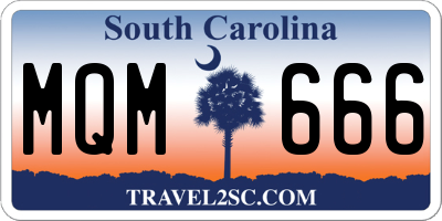 SC license plate MQM666