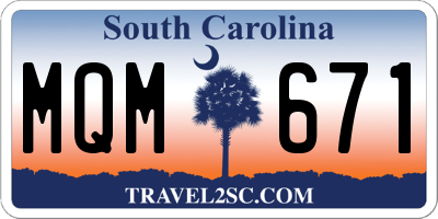 SC license plate MQM671