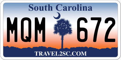 SC license plate MQM672