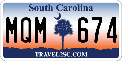 SC license plate MQM674