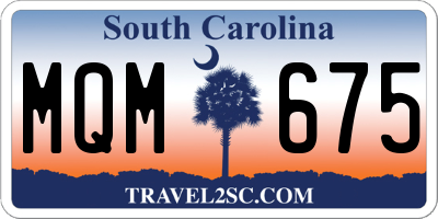 SC license plate MQM675