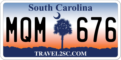 SC license plate MQM676
