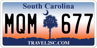 SC license plate MQM677
