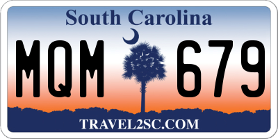 SC license plate MQM679